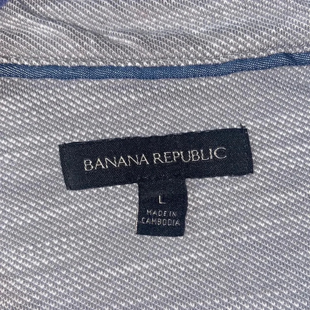 Men’s large Banana Republic grey gray polo shirt preppy neutral polo - Picture 3 of 4